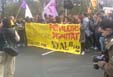 Pancarta que obria la manifestació.